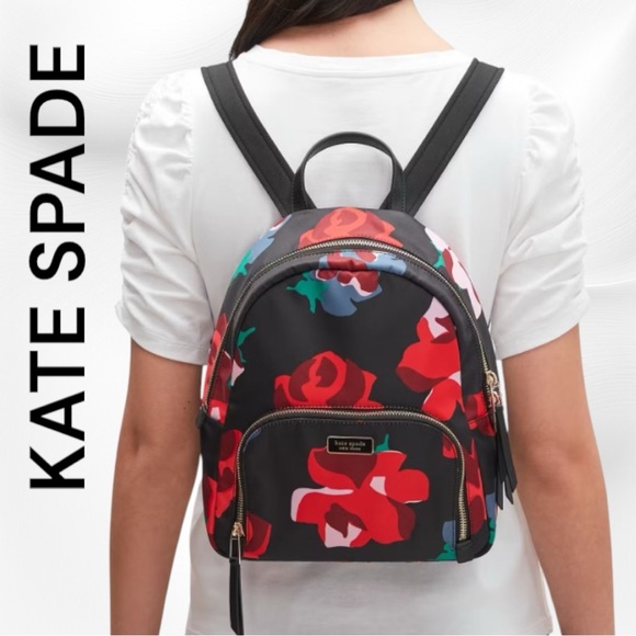 Kate Spade Dawn Bold Roses Medium Backpack - Picture 4 of 7